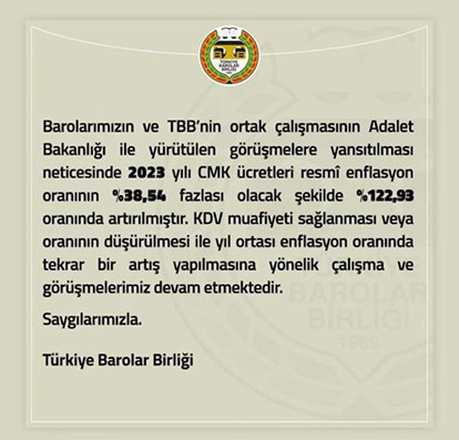 2023 YILI CMK ÜCRETLERİ